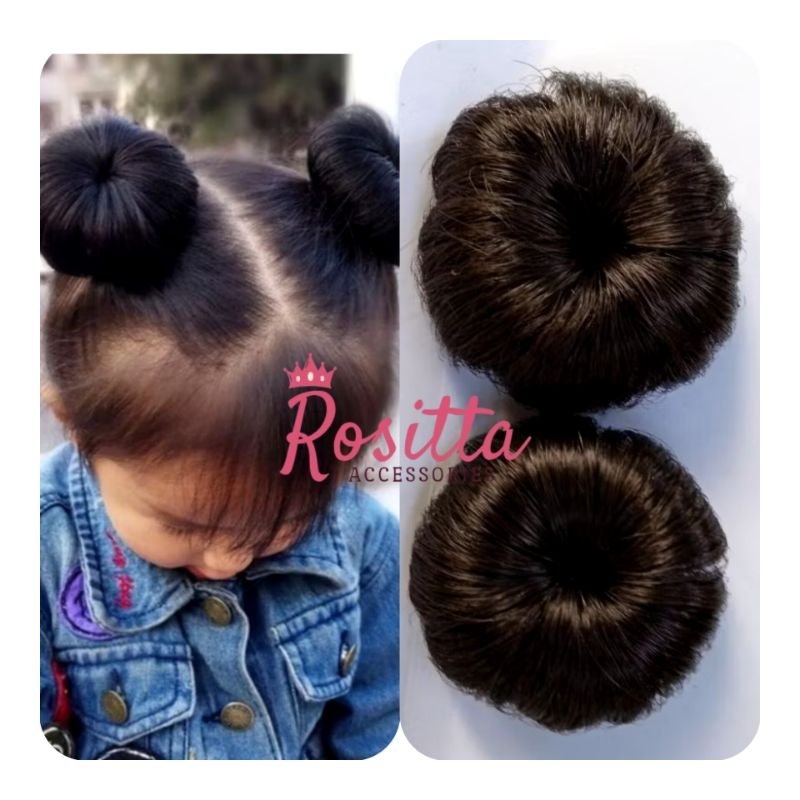 jepit rambut cepol funbun anak perempuan 1 pasang