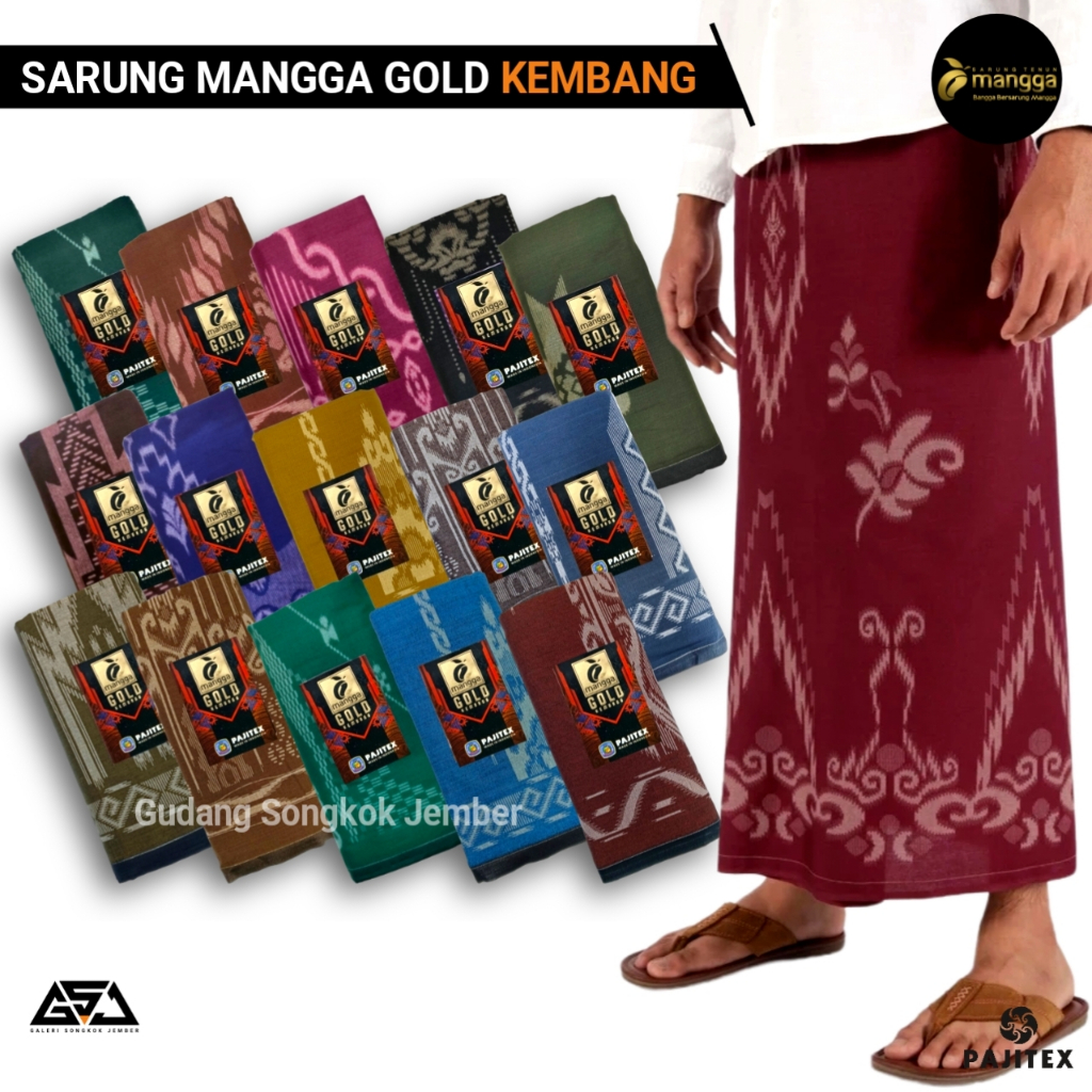 Sarung Cap Mangga Gold Kembang Dewasa Sarung Hitam Pria Motif Kembang Terbaru Merk Mangga Gold