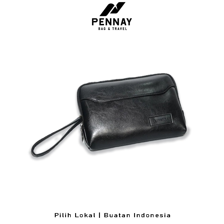 Paling Sesuai Pennay Man  Battler Handbag Tas Tangan Pria Wanita Tas Clutch Kulit Hitam