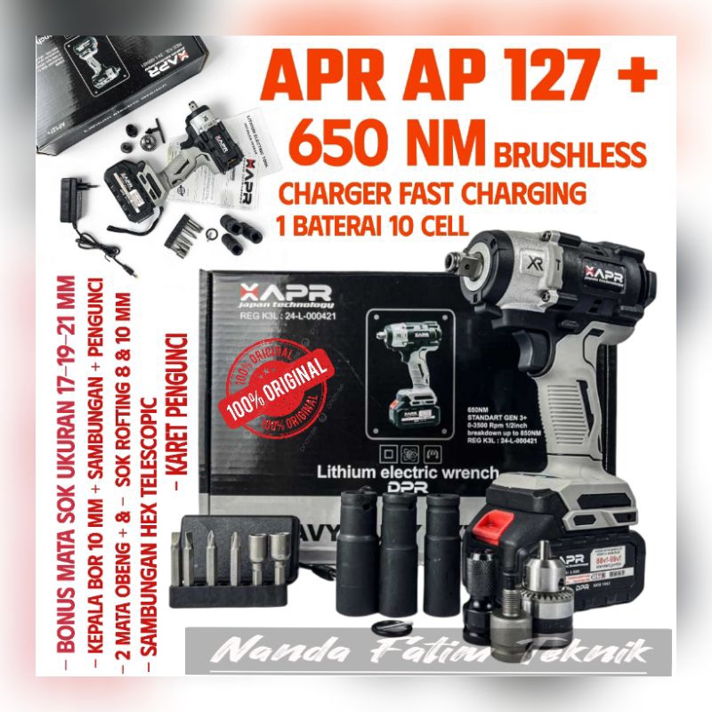 APR JAPAN AP127+ MESIN IMPACT PEMBUKA BAUT 650NM 88V FACELIFT IMPEK BUKA BAUT