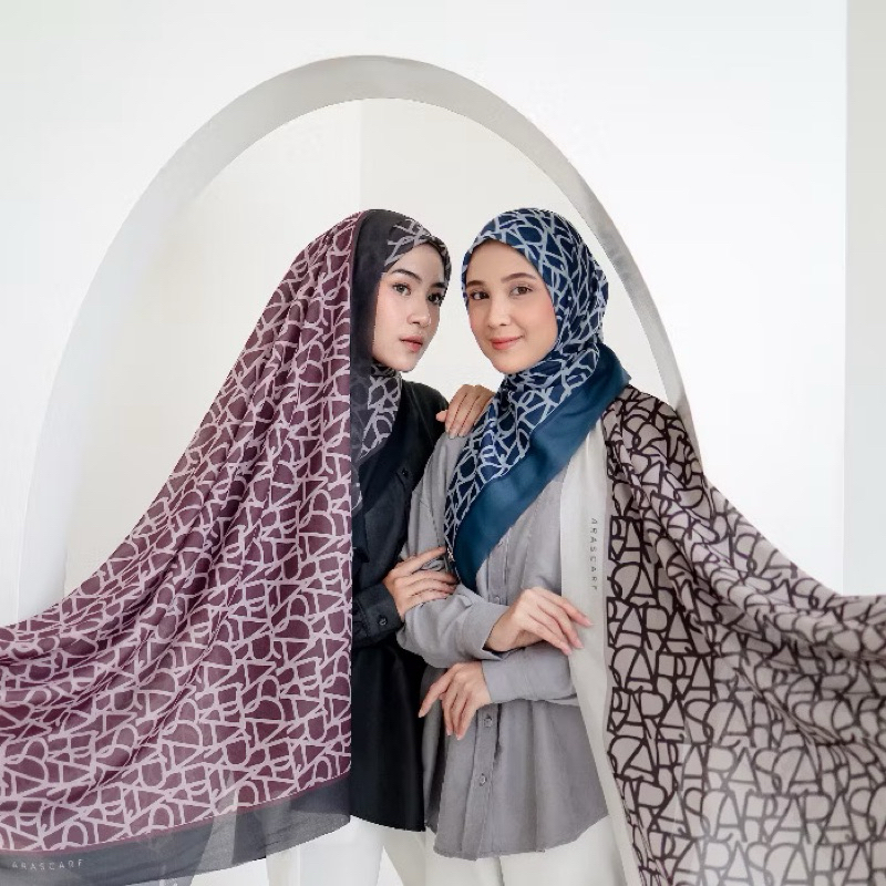 Marine Monogram || Zaytoun Monogram Series Arascarf || ARASCARF HIJAB ORI || Arascarf Monogram Serie