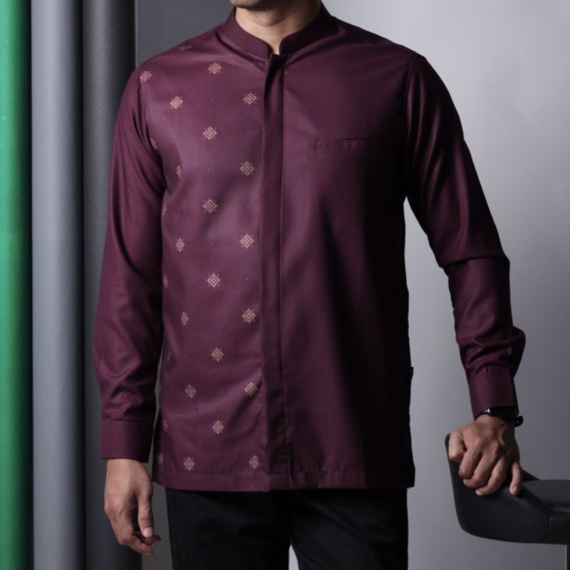 Saviq Koko Kurta warna BURGUNDY