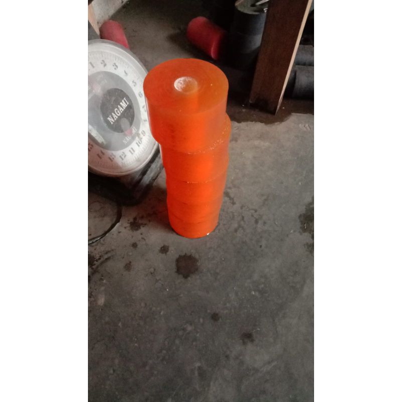 4roll karet mesin tusuk sate bahan PU polyurethane  kuning d 8x5 as 19.4bji