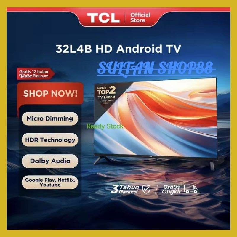 TCL 32L4B 32 INCH ANDROID 11 DIGITAL TV HDR10 I TCL ANDROID TV 32L4B HDR10 DIGITAL TV