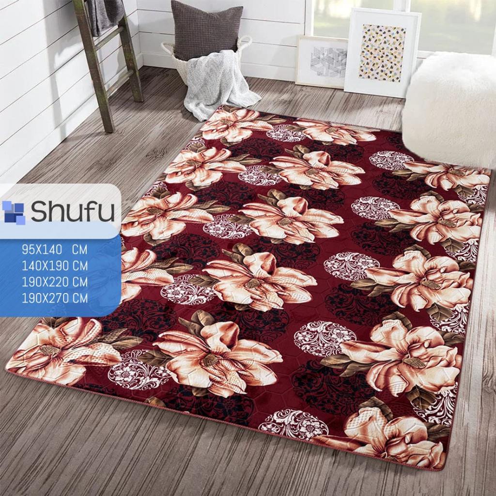 HOM Malang 140x190 Karpet Malaysia Busa in 120/16mm motif Minimalis/ Modern/ Floral