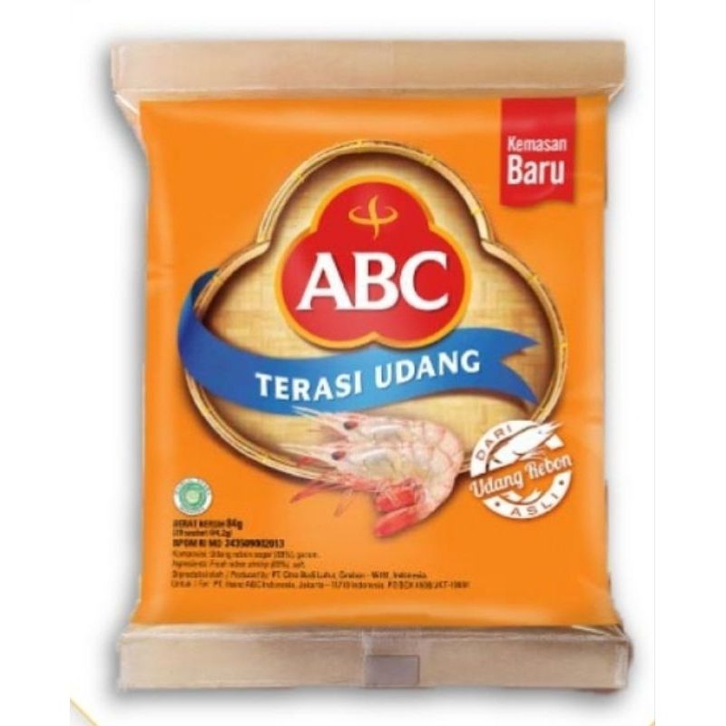 

TERASI UDANG ABC 1 PACK (ISI 20X3.8 GRAM)