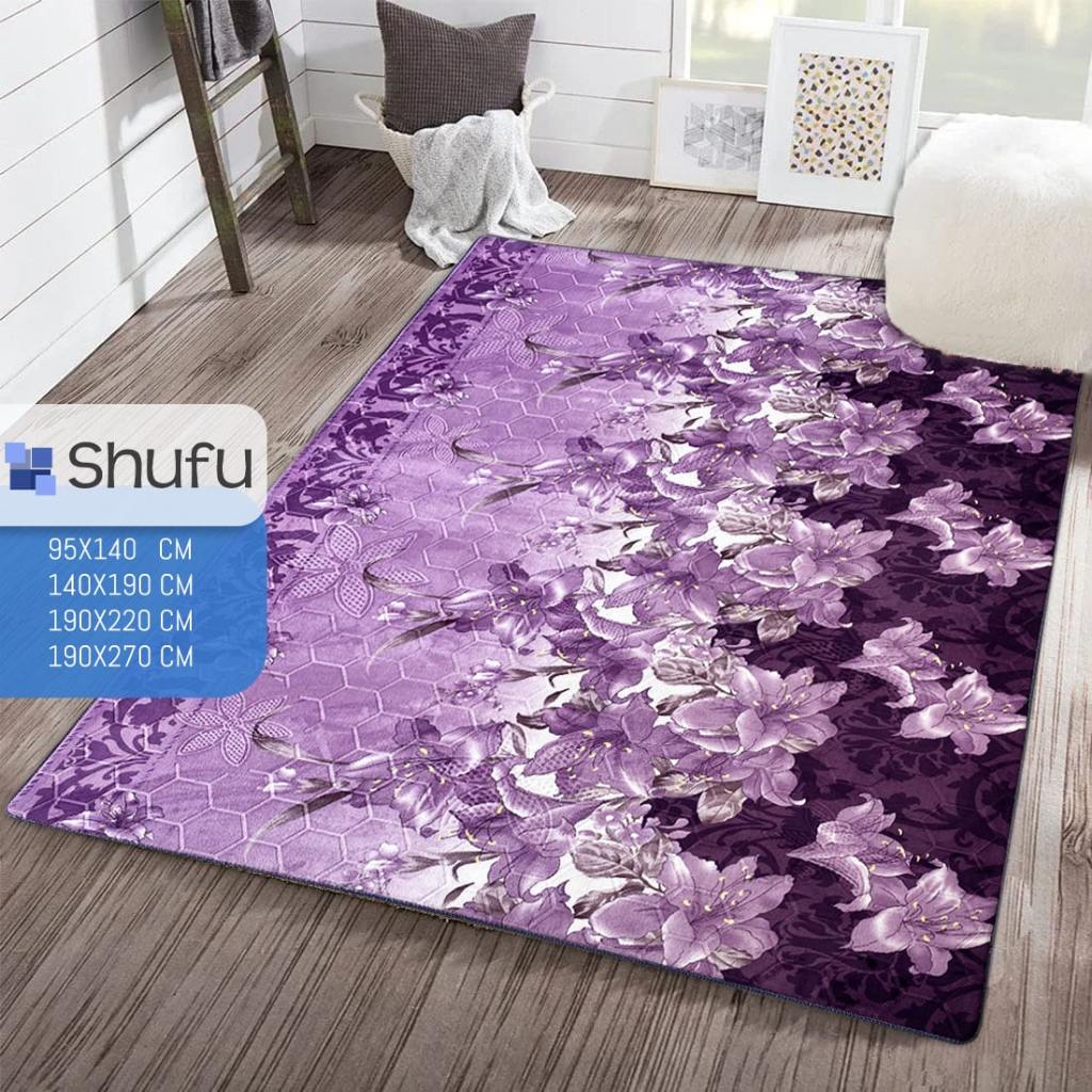 HOM Malang 95x140 Karpet Malaysia Busa in 120/16mm motif Minimalis/ Modern/ Floral