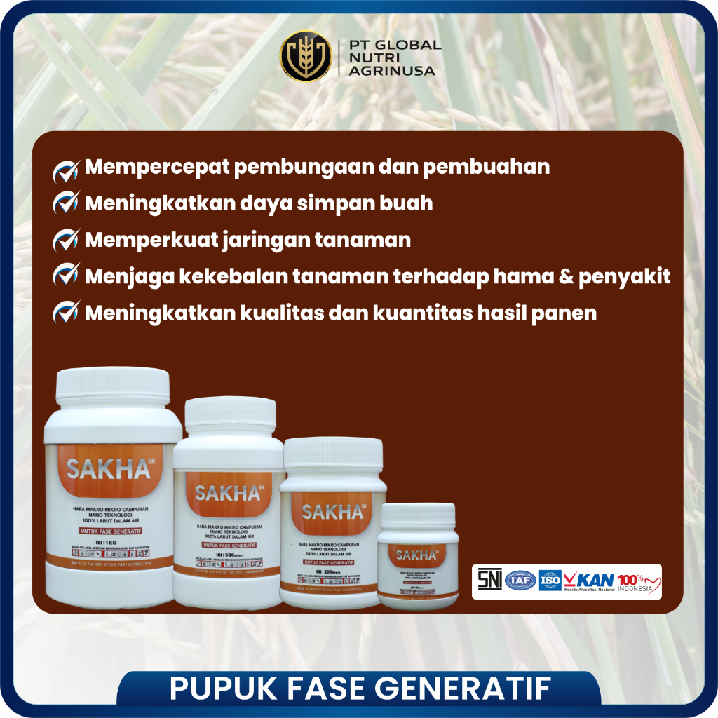 Ready Pupuk SAKHA SR - Hara Makro Mikro Campuran - pupuk buah- Fase Generatif
