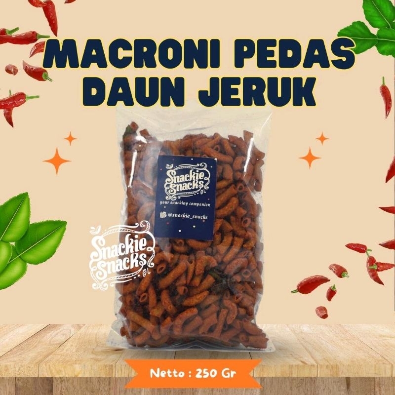 

[SNACKIESNACK] 250 GR MACARONI PEDAS DAUN JERUK GURIH ENAK MURAH