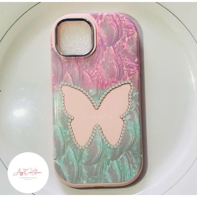 CASE PINK BUTTERFLY IPHONE 13/14