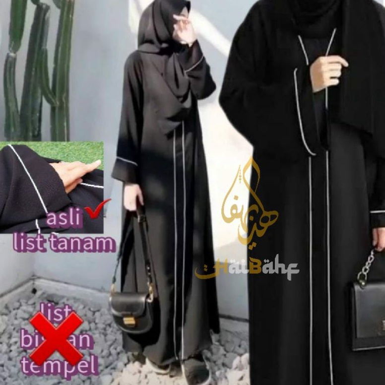 22 Paling Dicari Gamis Abaya Arab Hitam List Busui Bahan Jet Black Saudi Kwalitas Terjamin
