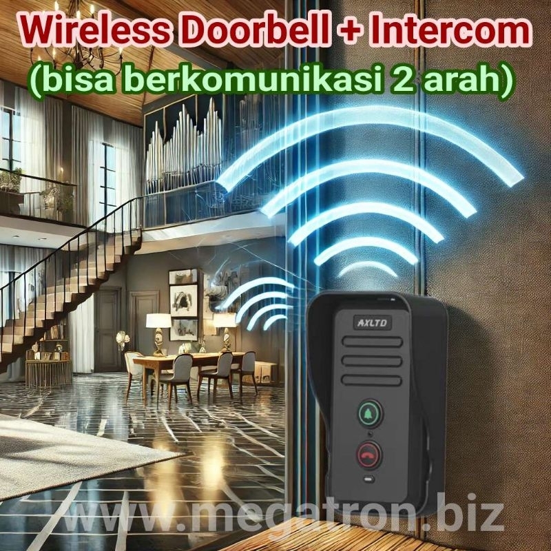 Wireless Doorbell + Intercom (bisa bicara 2 arah) - up to 800 meter