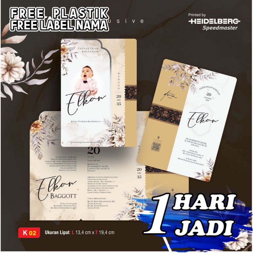 Cetak Undangan Khitan 02 Express Satu Hari Jadi BLANGKO UNDANGAN KHITAN 02 (K 02)