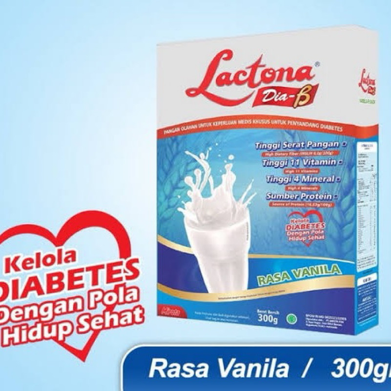 

GROSIR Lactona DiaB 300gr - Vanila - susu diabetes