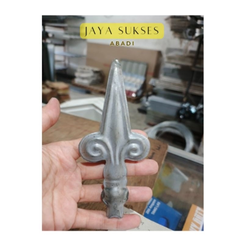 Ornamen pagar tombak besi plat p4 panjang