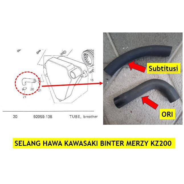 selang hawa mesin kawasaki binter merzy mercy KZ200