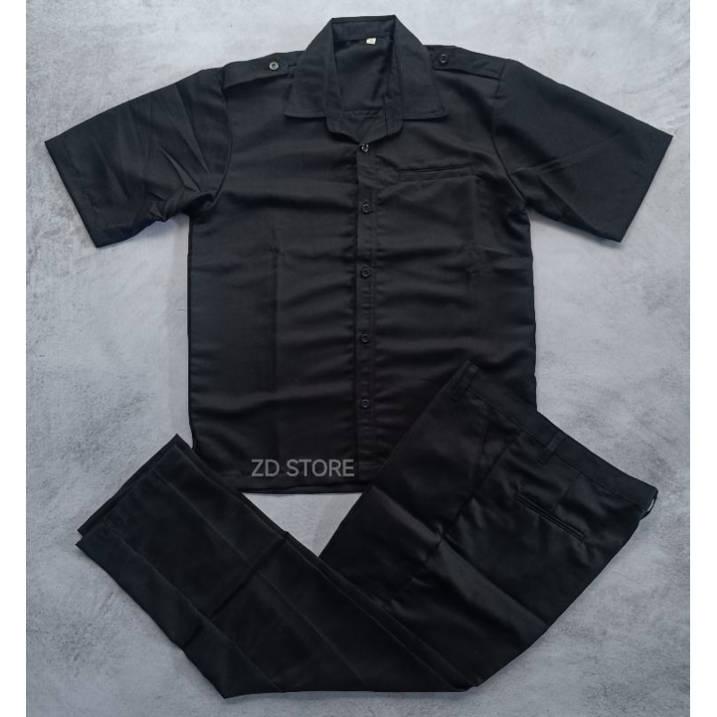 Seragam Safari Hitam Pendek#Seragam Safari Pendek