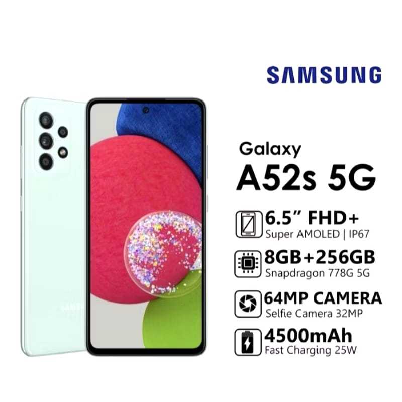 Hp SAMSUNG GALAXY A52S 5G RAM ( 8/256 DAN 8/128 ) BARU SEGEL ORIGINAL GARANSI RESMI