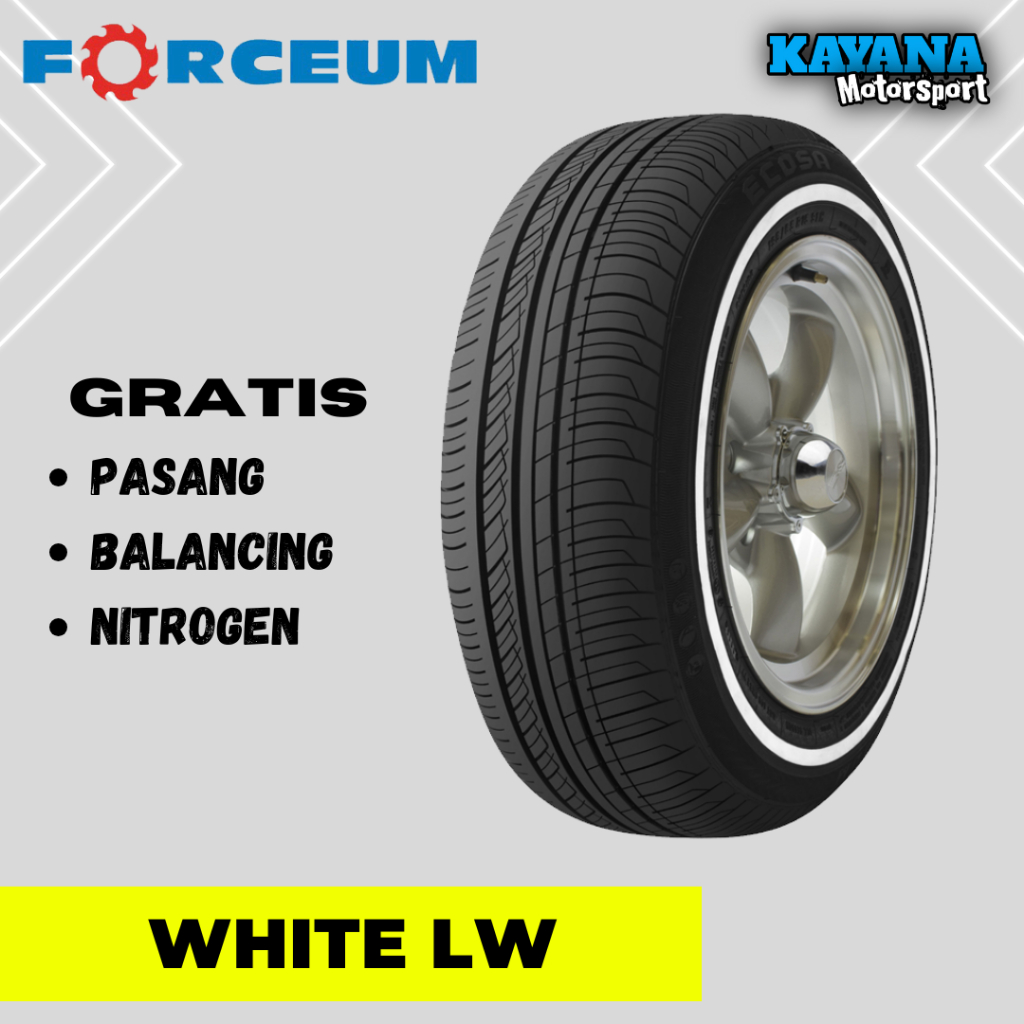 Ban mobil R13 list putih Forceum Trideka WLW 165 65 Ring 13 Tubles