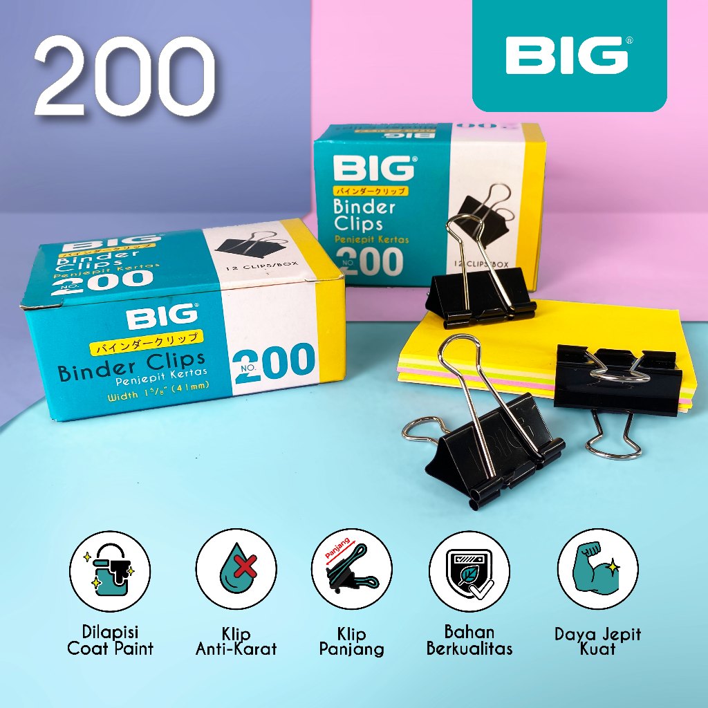

BIG Binder Clip Klip Penjepit Kertas 200 BC-200