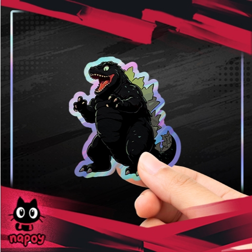 

Stiker Hologram Godzilla Cute