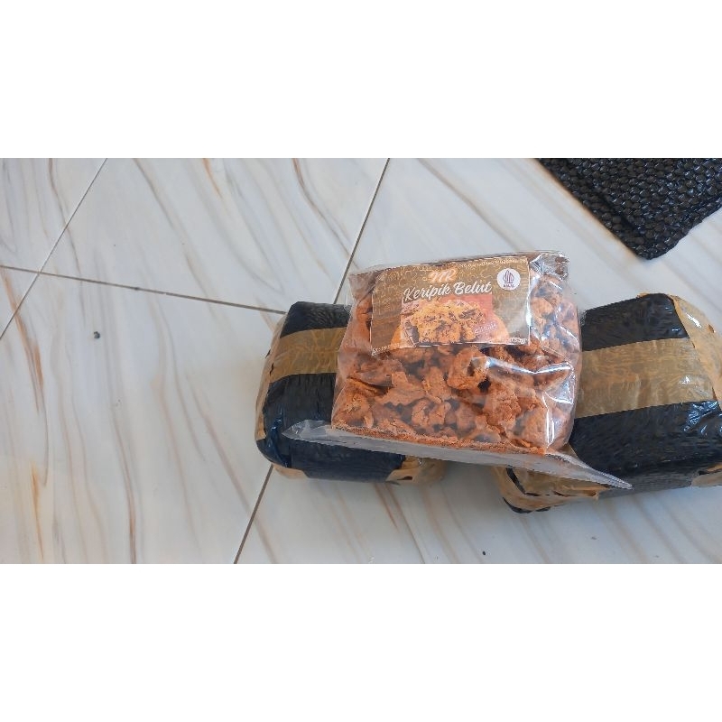 geprek keripik belut crunchy 1kg varian original daun jeruk pedas daun jeruk