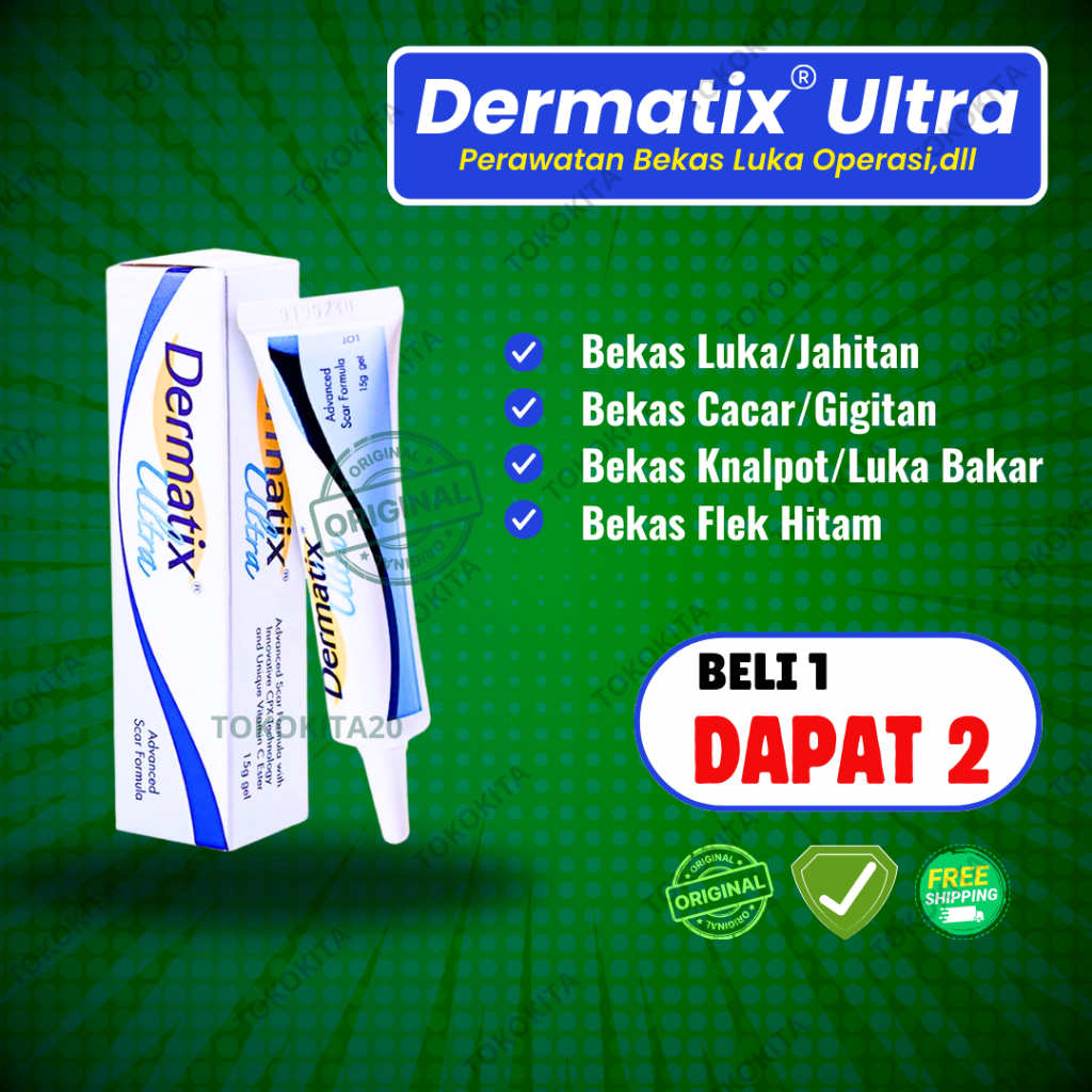 babyyassa - 2 pcs dermatix ultra 15gr original - cream penghilang bekas luka, stretchmark & keloid