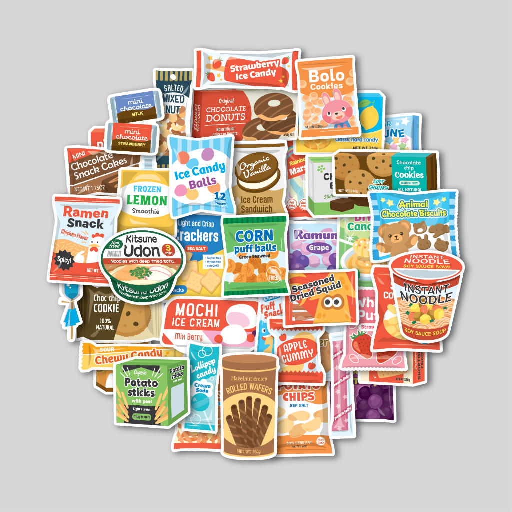 

STICKER PACK SNACK TIME | STICKER TUMBLER | STIKER LAPTOP KOPER HELM