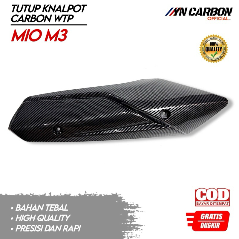Tutup Knalpot Mio M3 Gratis Baut Carbon Glossy Tameng Knalpot Carbon Glossy Mio M3 Cover Knalpot Car
