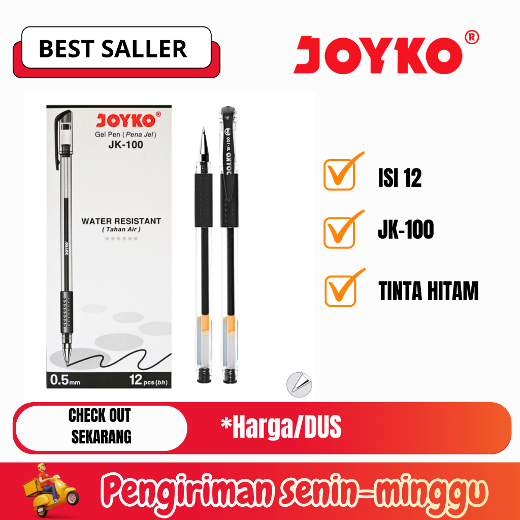

(12pcs) Pulpen Gel JOYKO JK-100/Bolpoin JOYKO JK-100 / pulpen Joyko