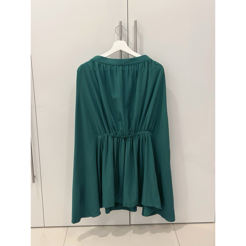 rok serut warna hijau botol