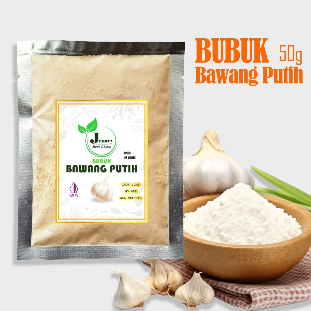 

BUBUK BAWANG PUTIH 100% MURNI - 50gram