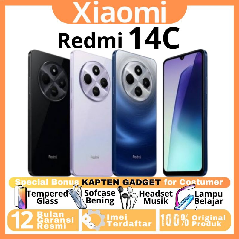 HP XIAOMI REDMI 14C 6/128 GB 8/256 GB Ram Upto 16GB 100% BARU ORIGINAL GARANSI RESMI