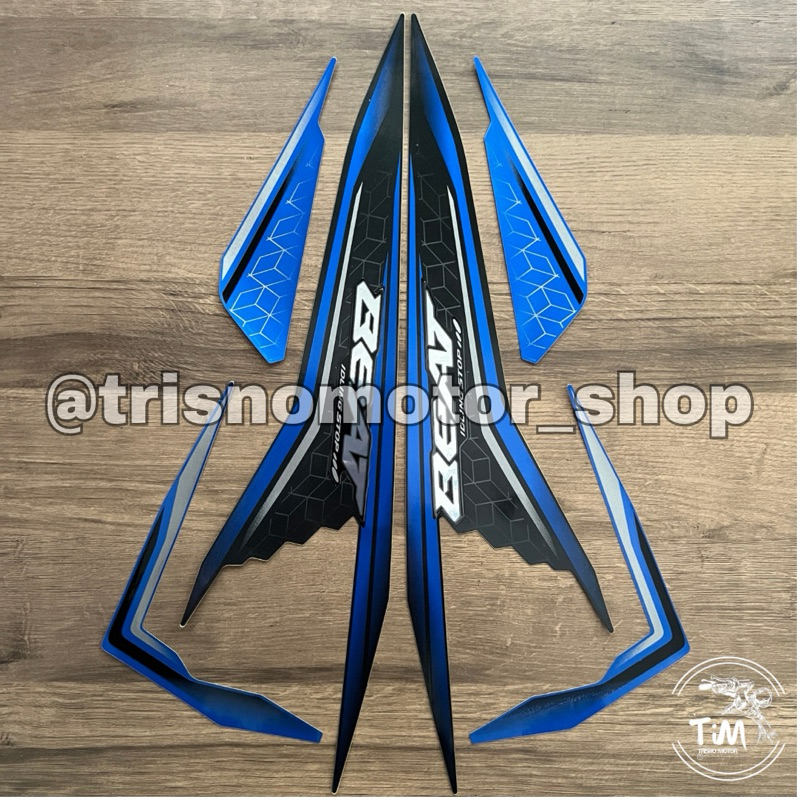 Striping Honda Beat FI hitam biru 2020 | Stiker Beat FI iss idling stop standar