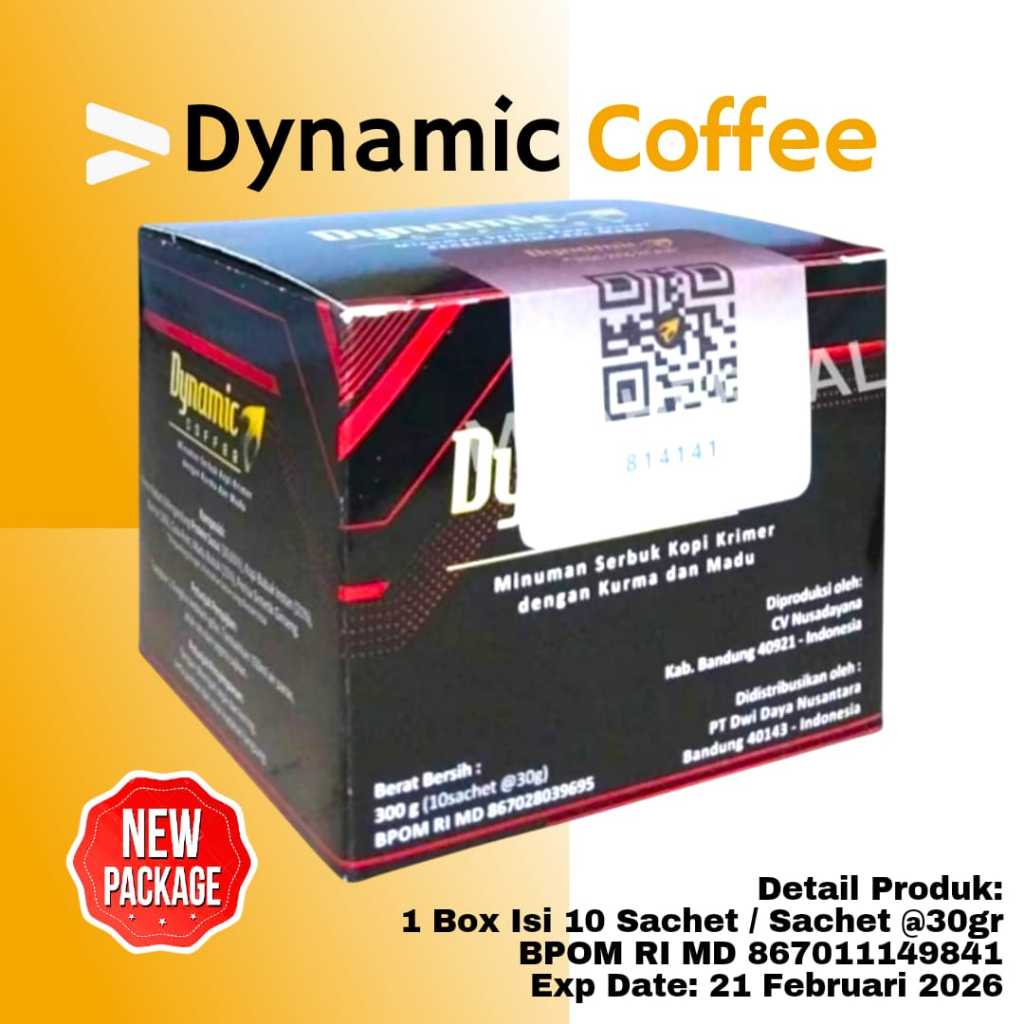 

DYNAMIC COFFEE 1 BOX ISI 10 SACHET KOPI KESEHATAN ORIGINAL