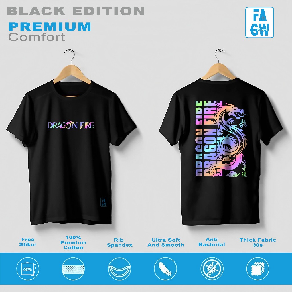 KAOS MENYALA DALAM GELAP RAINBOW POLYFLEX KAOS SABLON CUSTOM SATUAN HOLOGRAM ORIGINAL FAGW FIRE DRAG
