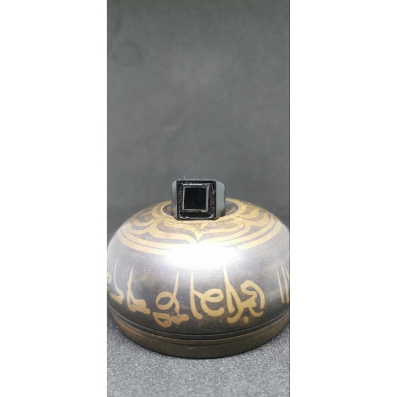 Cincin Batu Akik Obsidian hitam murah