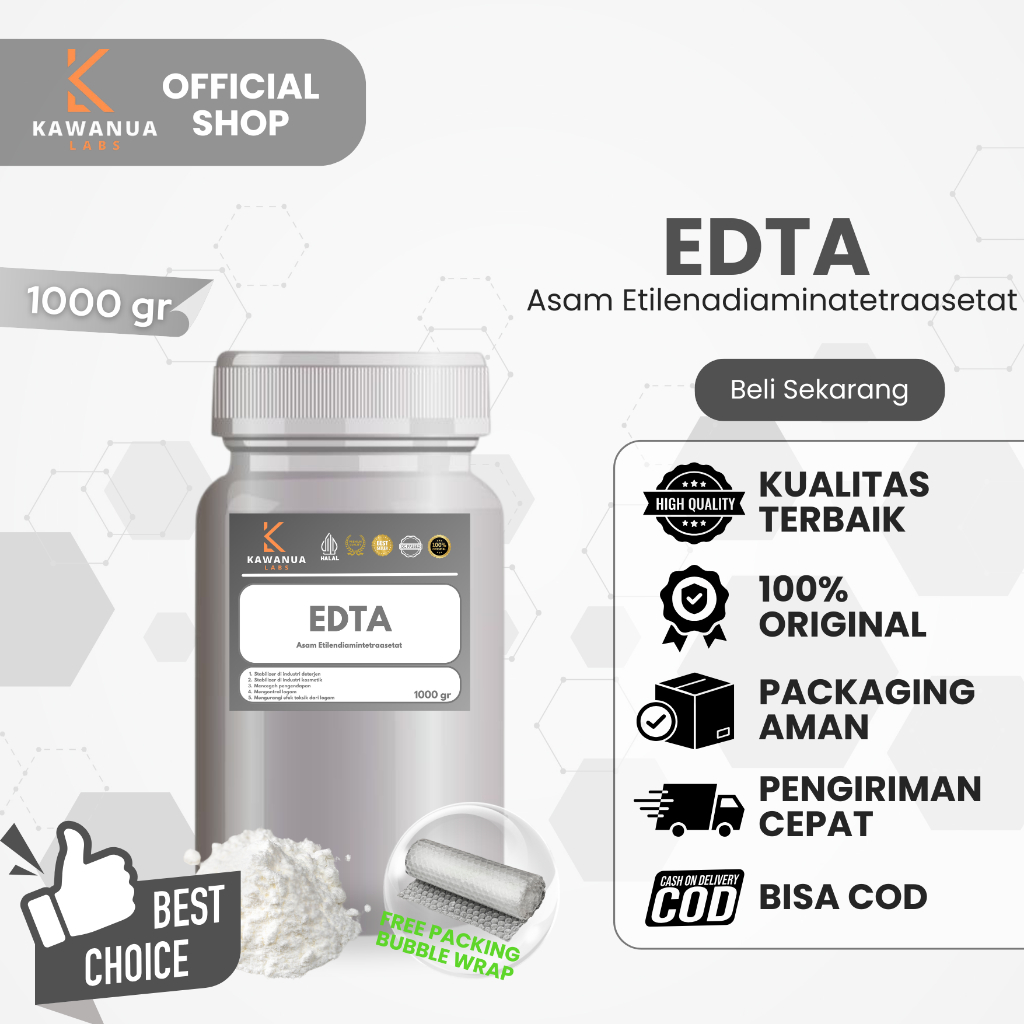 EDTA 2NA - Natrium EDTA Teknis Grade 1kg - Pengawet Sabun & Detergen