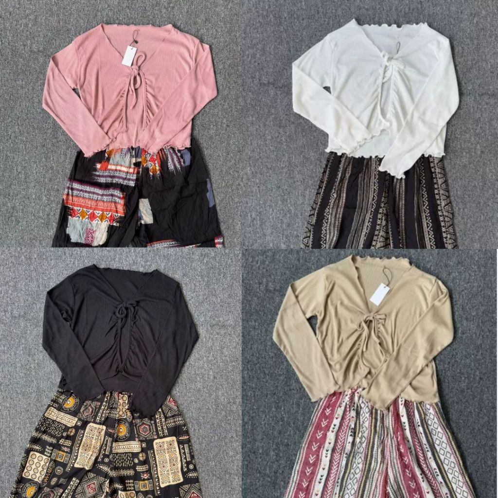 Set terbaru wanita stelan celana kulot hommy / cardigan tali ceyoon