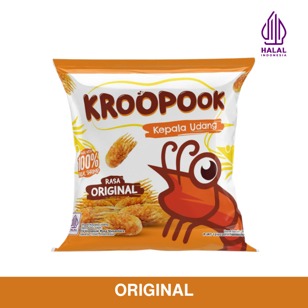 

KROOPOOK Camilan Snack Kepala Udang Rasa Original 35 gram 1 pcs