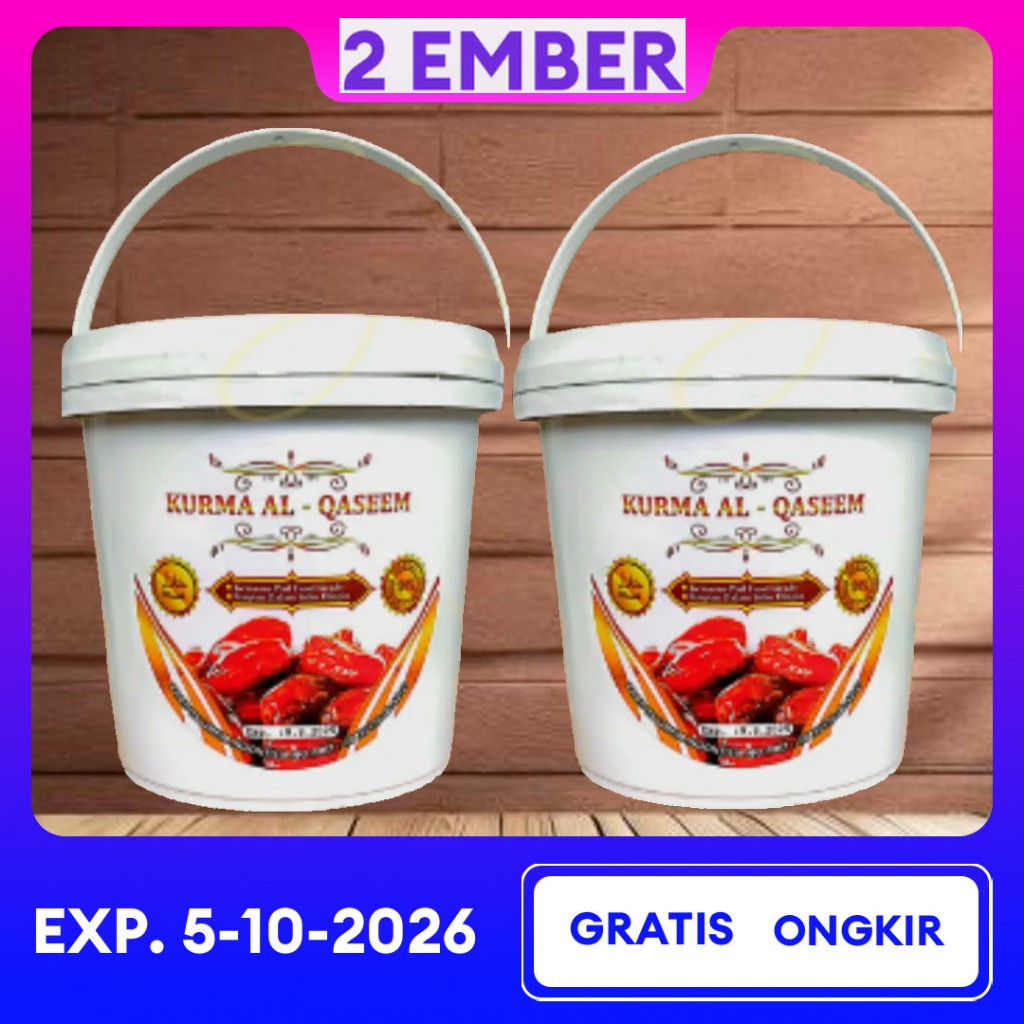 

PAKET 2 EMBER Kurma ember 500gr dapat 2 EMBER AL - Qaseem