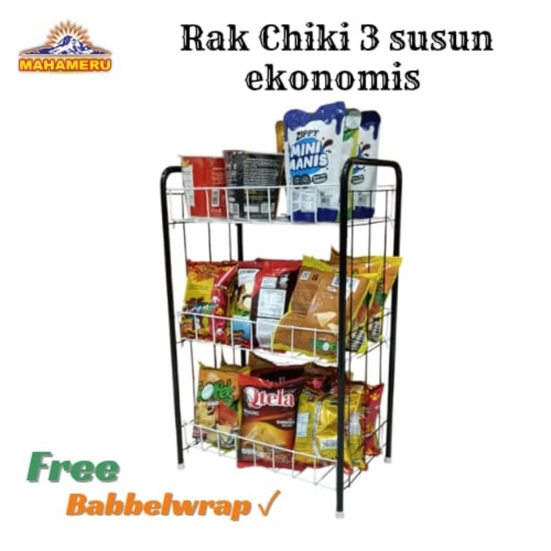Rak chiki 3 susun serbaguna rak jajan ekonomis besi anti karat