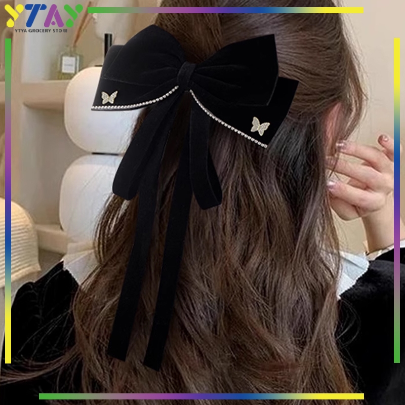 Jepit Rambut Pita Besar Panjang Hair Clip Knot Bow Ribbon Long Big Bow Hairpin