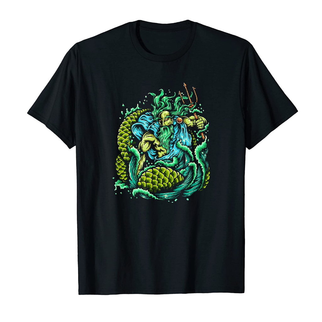 Poseidon T-Shirt - Raja Laut Mitologi Yunani Kaus Laut T-Shirt