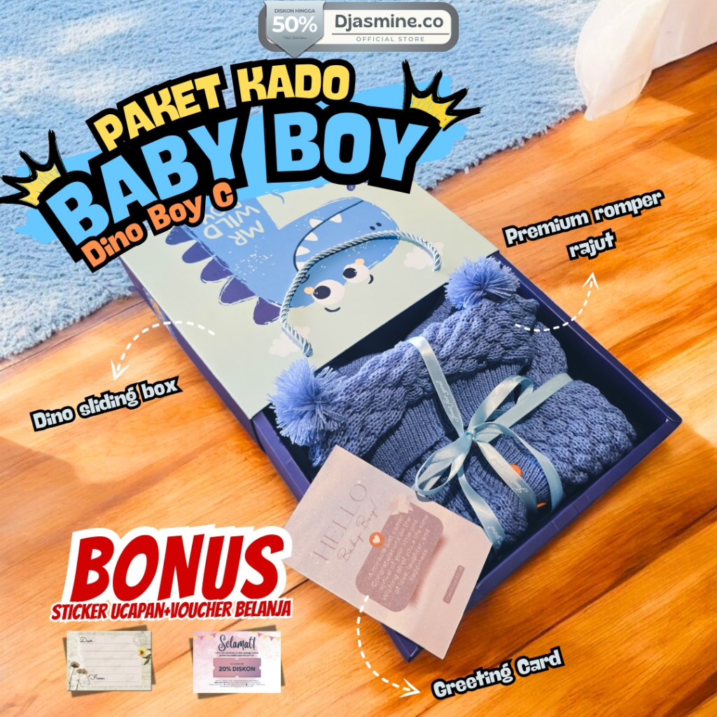 Kado bayi baru lahir laki laki | Hampers bayi newborn | Kado bayi laki-laki | Dino C