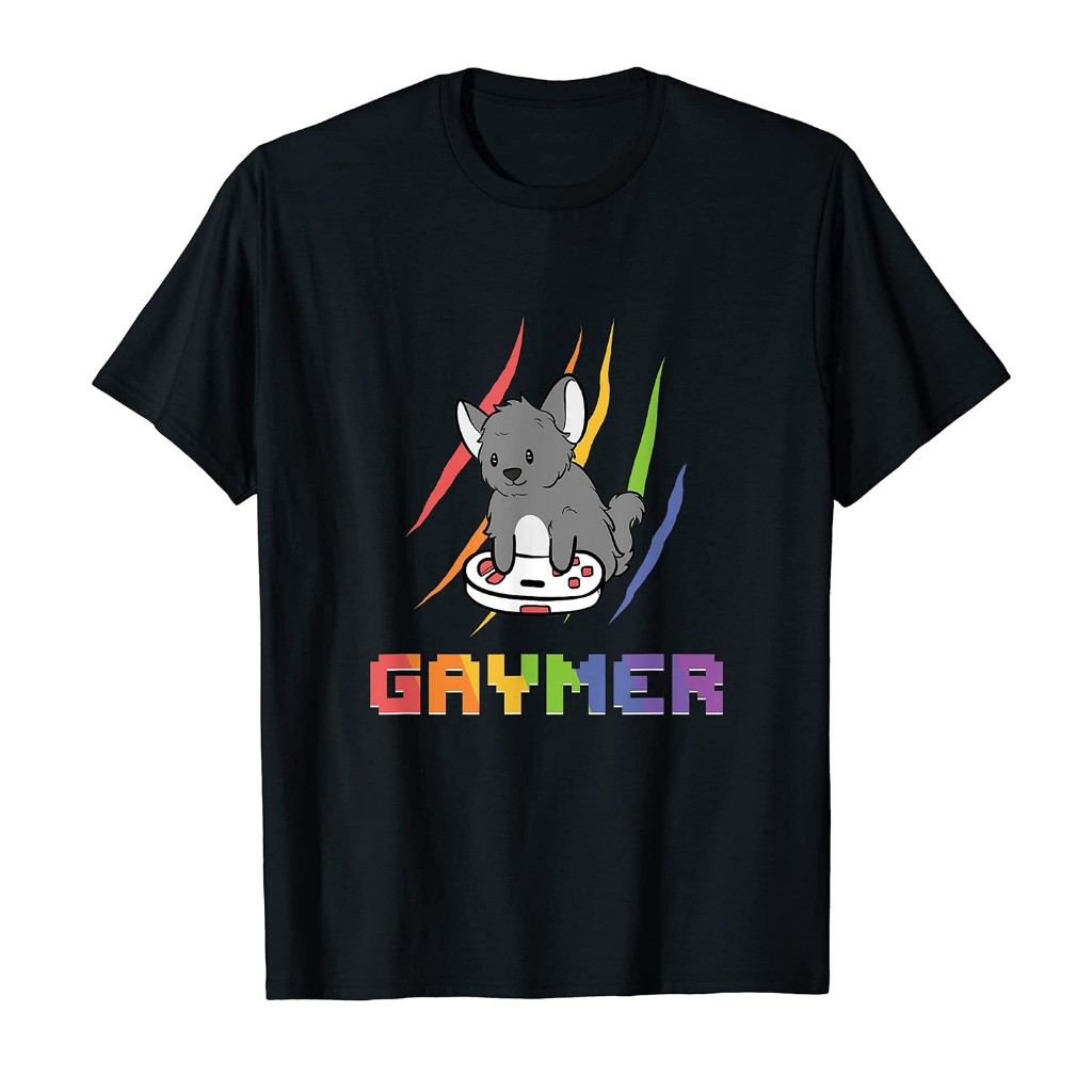 Pecinta Gay Chinchilla Lucu Gamer Gaymer LGBTQ Pride Lesbian T-Shirt T-Shirt