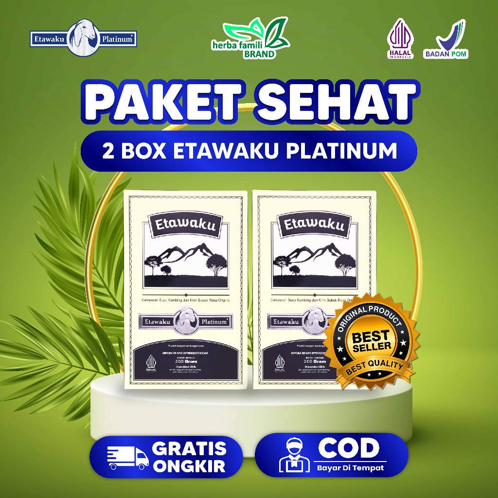 

Etawaku Platinum 2 Box Susu Kambing Etawa Bubuk Murni Rendah Gula Tinggi Kalsium Menjaga Kesehatan