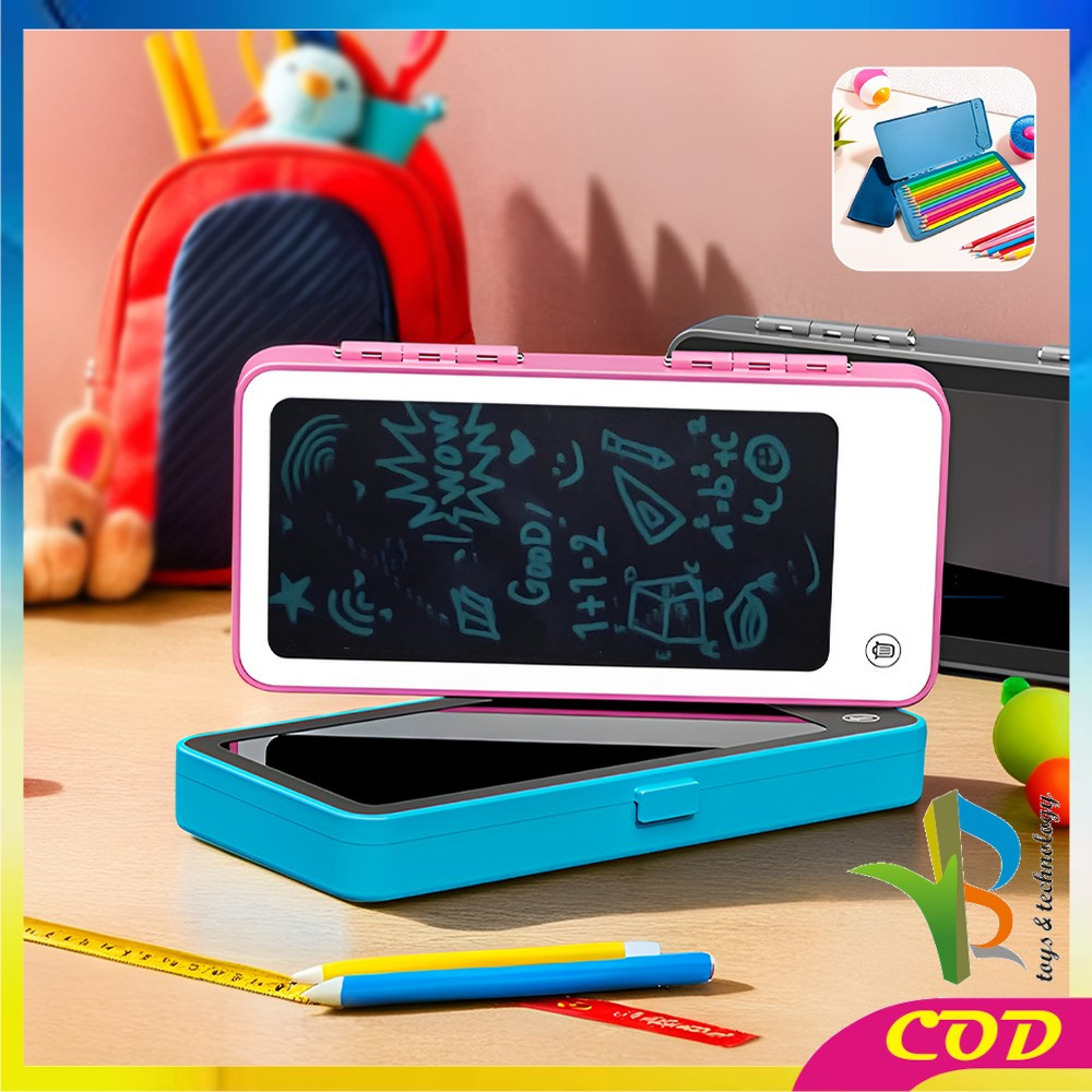 

RB-A115 Tempat Pensil 2IN1 LCD Pen Case Drawing Pad Edukasi Anak / Drawing Box Kotak Pensil dan Papan Coret Kreatif Peralatan Sekolah Anak