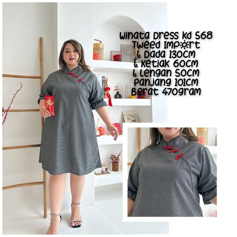 CHINESE DRESS BIGSIZE CHEONGSAM JUMBO WANITA