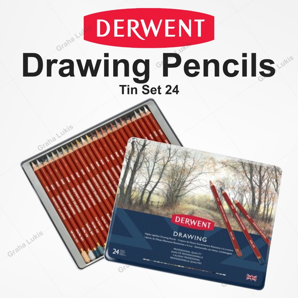 

Derwent Drawing Pencil Tin 24 / Pensil Warna Derwent Drawing 24